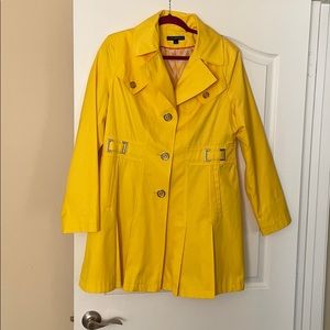 Bright Yellow Midi Trench Coat